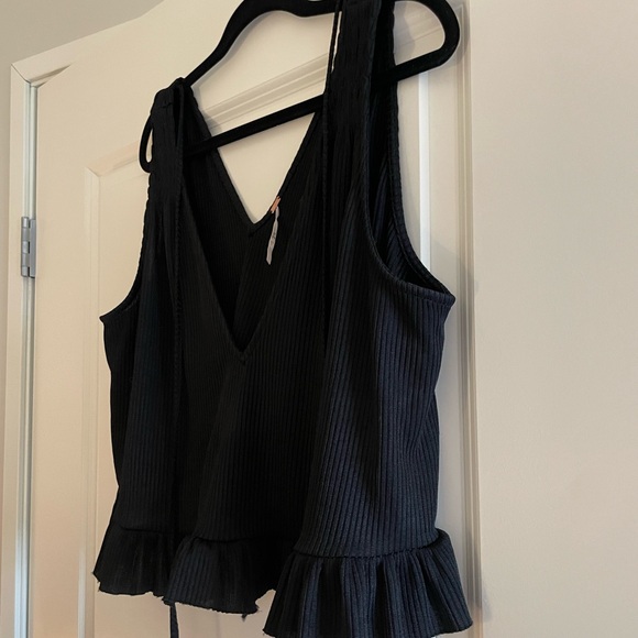 Free People No Excuse Ruffle Ribbed Top - Picture 4 of 7